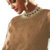 Stylish Net Embroidered Inner Santoon Gown with Net Embroidered with Lace Work Dupatta Set