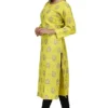 Stylish Yellow printed Rayon Straight Kurta for Women