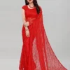 Women’s Fancy Russel Net Saree with Unstitched Blouse Piece