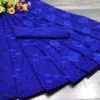 Women’s Jacquard Russel Net Saree with Unstitched Blouse Piece