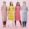 Women Stylish Crepe Printed Straight Kurta