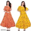 Trendy Fancy Printed Anarkali Gown Combo of 2