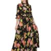 Fancy Floral Printed Crepe Maxi Dress
