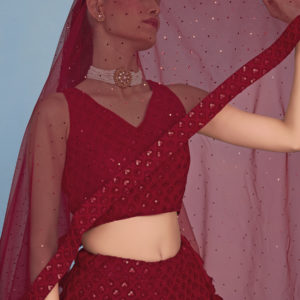 BRIDESMAID LEHENGA CHOLI 5124-red