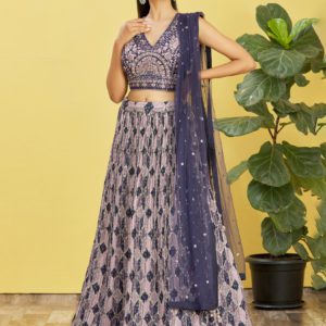 HEAVY WEDDING LEHENGA 113-BLUE
