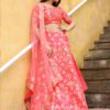 Peach Embroidered Elegance Lehenga Set   17055-Peach