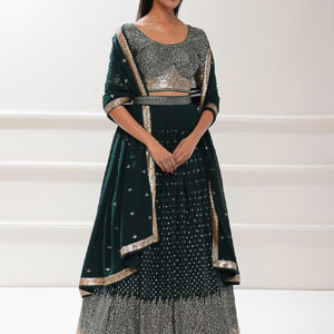 Luxurious Green Lehenga Choli Set  5078