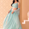 Glamourous Pastel Blue Lehenga Choli Set 15087-Blue