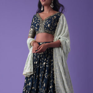 Luxurious Navy Blue Lehenga Choli Set  5099-Blue