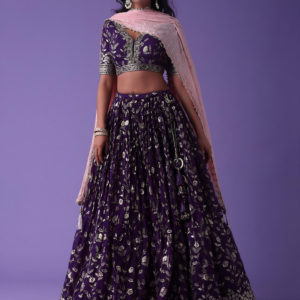 Luxurious Deep Purple Lehenga Choli Set 5099-Purple