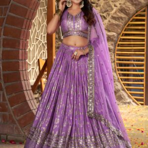 Lavender Lehenga Choli Set – A Glamorous Ethnic Statement 7100-Lavender