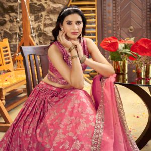 Luxurious Peach Lehenga Choli Set  7100-Peach