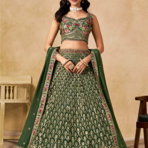 Green Embroidered Designer Lehenga Choli 5134-Green 🎀