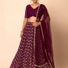 Royal Maroon Chevron Glam Lehenga Choli